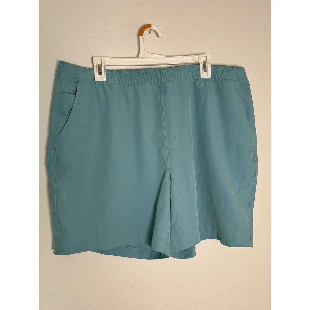 World Wide Sportsman‎ Mens XL Fishing Shorts Teal Blue Elastic Waist Utility New